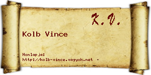 Kolb Vince névjegykártya