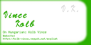 vince kolb business card